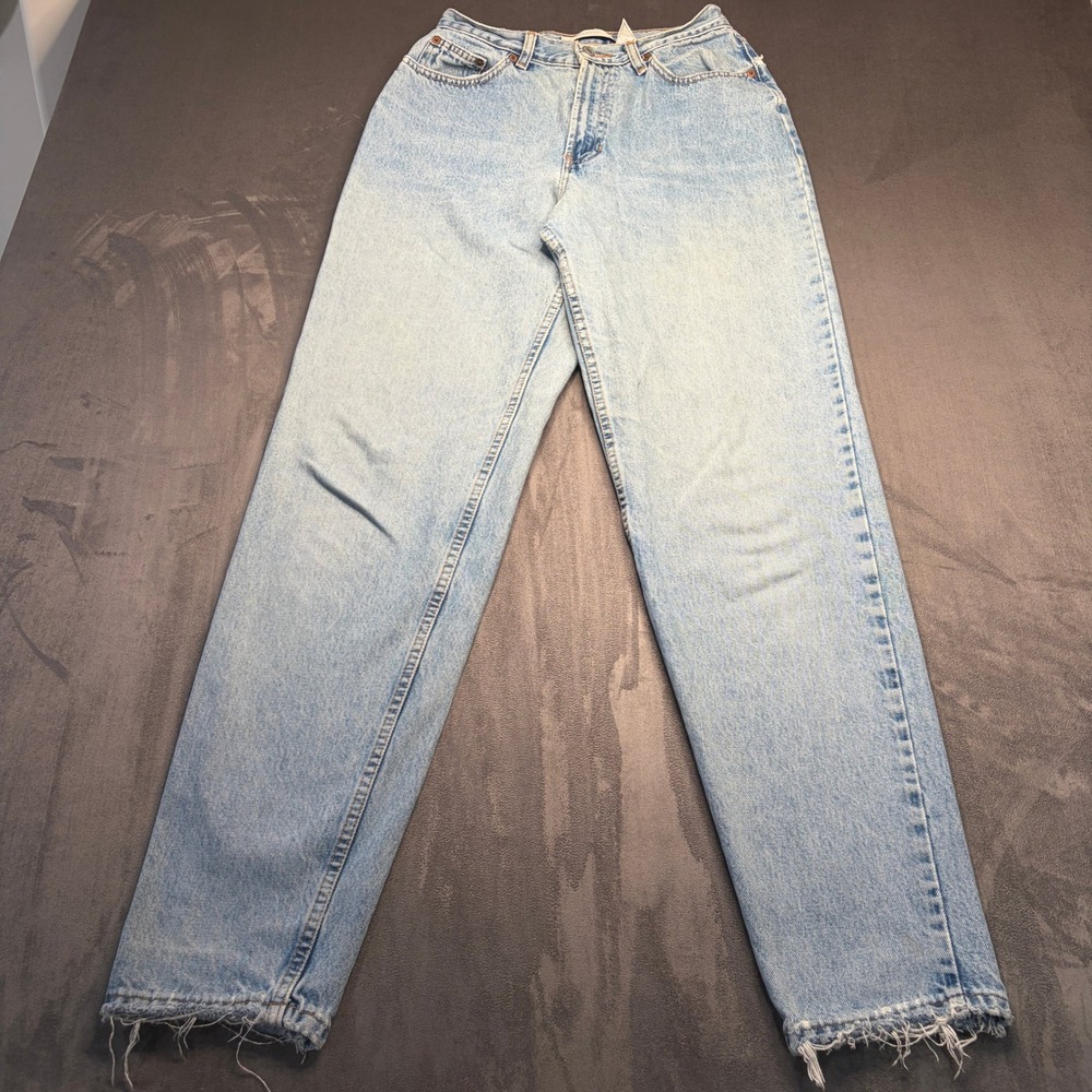 Vtg 90s Gap Reverse Jeans Women Sz 27 Acid Wash High Rise Tapered Leg Mom Jeans